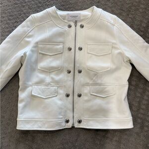 Womens Liverpool Los Angeles White Crop Stretch Jacket- WHITE size XL. EUC